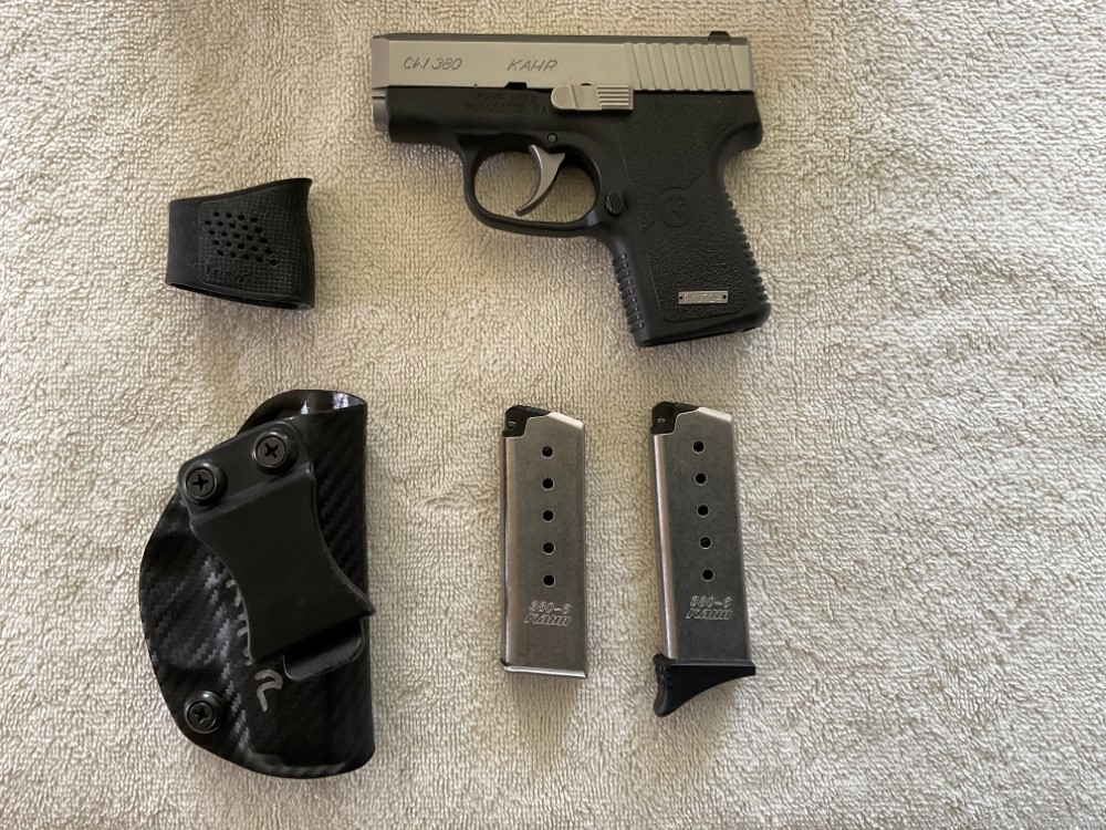 KAHR CW380 .380 CALIBER WITH IWB HOLSTER IN THE BOX -img-2