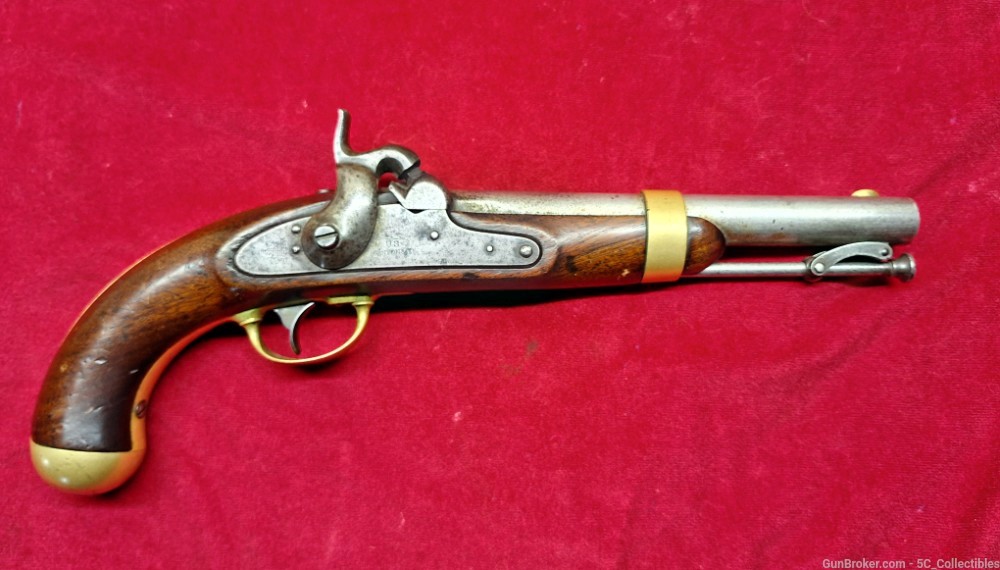 U.S. Contract Model 1842 Percussion Pistol H. Aston Dated 1851 Antique-img-0