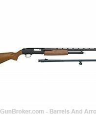 Mossberg 54188 500 Bantam Combo Pump Shotgun 20 GA, RH, 22/24 in  Blue Wood-img-0