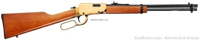 Rossi RL22181WD-GLD1 Rio Bravo Lever Action Rifle, 22 LR, 18" Bbl, Hardwood-img-0