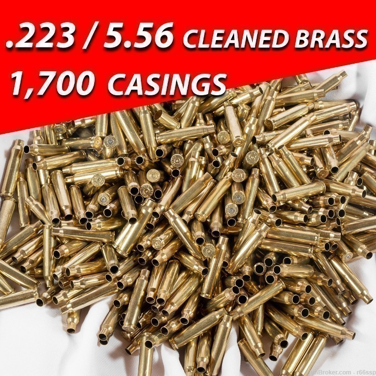 .223 / 5.56 - Cleaned & Polished Brass Reloading Once Fired 1,700 PCS-img-0