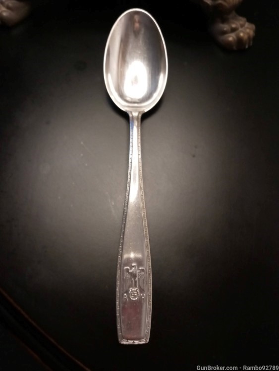 Adolf 's personally owned "A.H. formal pattern" silver dinner spoon.-img-0