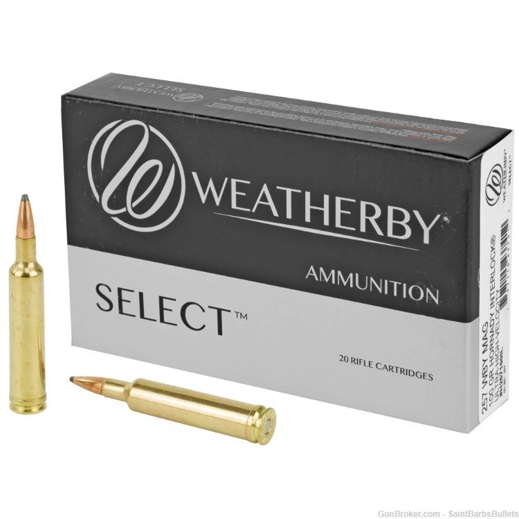 Weatherby Select 257 Wby. Mag with 100 Grain Hornady InterLock - 20 Rounds-img-0