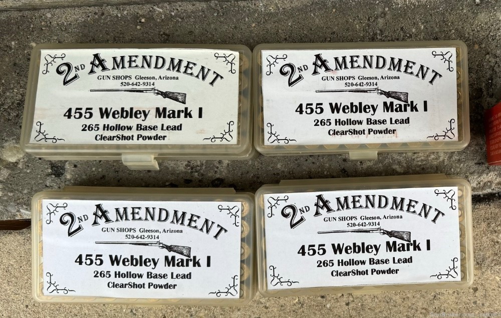 Great .455 webley mark 1 ammo 50 rounds non corrosive -img-0