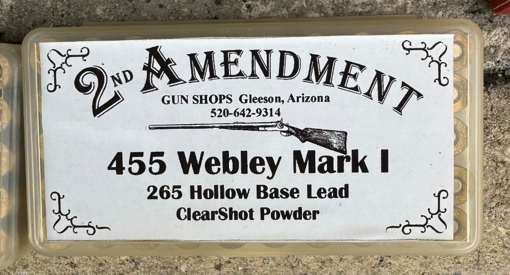Great .455 webley mark 1 ammo 50 rounds non corrosive -img-1