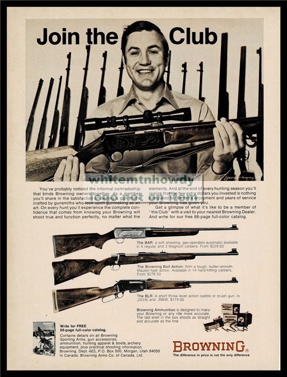 1972 BROWNING BAR, Bolt Action, BLR Rifle AD >>-img-0