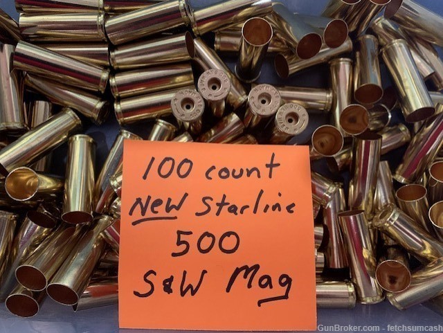 100 Count New Starline 500 S&W Mag Brass-img-0