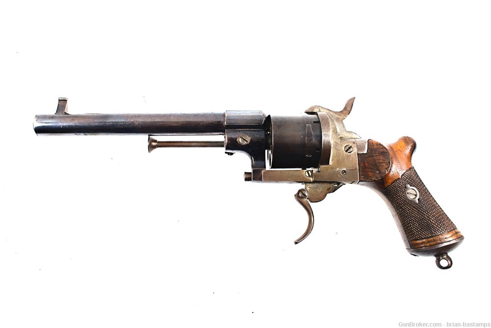 Continental Lefaucheux Type 9mm Pinfire Revolver (Antique)-img-0