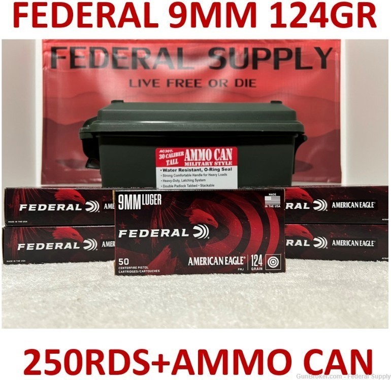 9MM Ammo 9MM-Ammo Federal 9mm 124GR-img-0