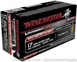 500 Rnds of Winchester Varmint & Coyote HV .17 WSM 20 Gr Polymer Tip NIB!-img-0