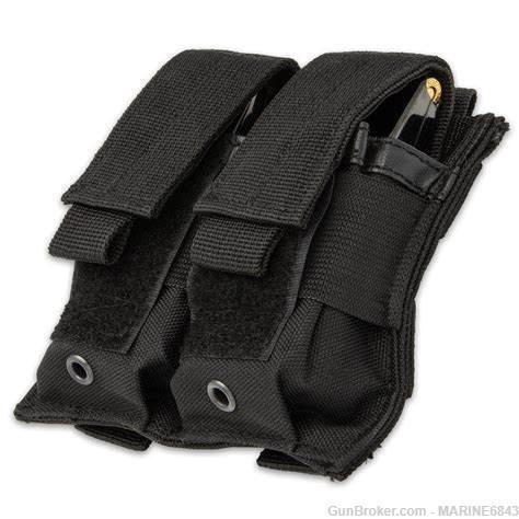 The M48 Black MOLLE Double Pistol Mag Pouch-img-0