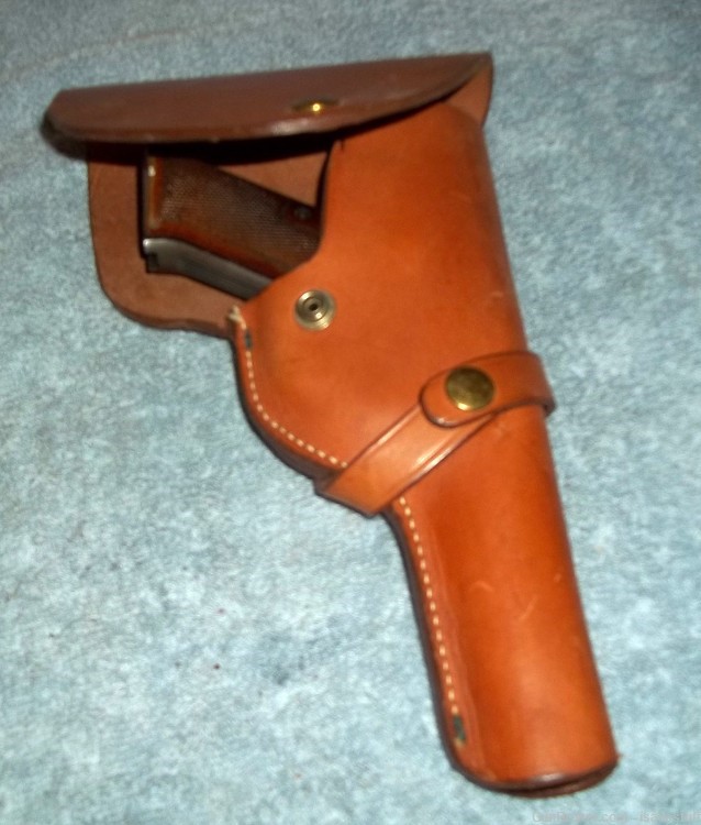 Vintage Brauer Bros. Right Hand Flap Holster German Luger Colt Woodsman-img-9