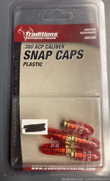Traditions snap caps .380 auto 380acp acp 5rd inert dummy trainer 5-img-0