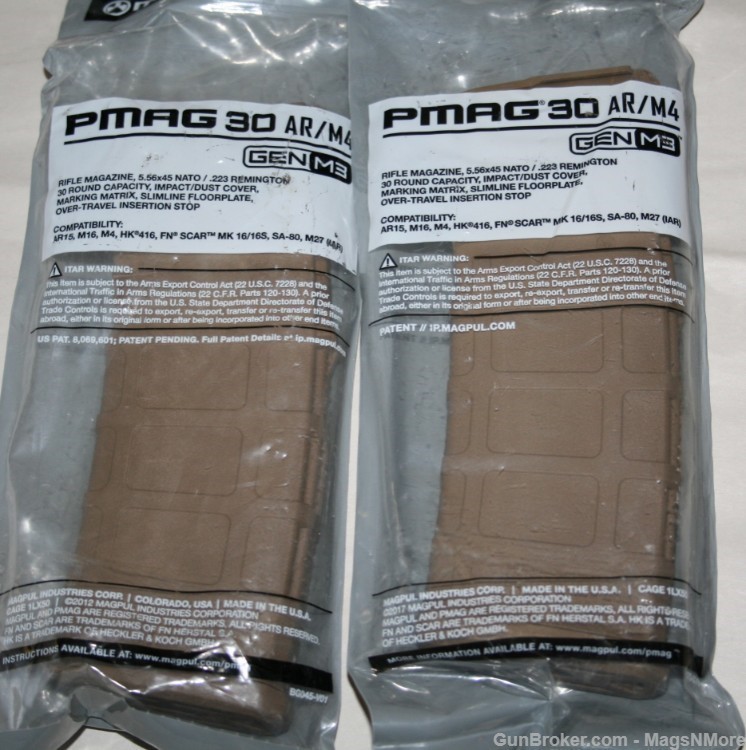 (2) Magpul PMAGS AR-15 30rd Coyote NEW MAGS PMAG-img-0