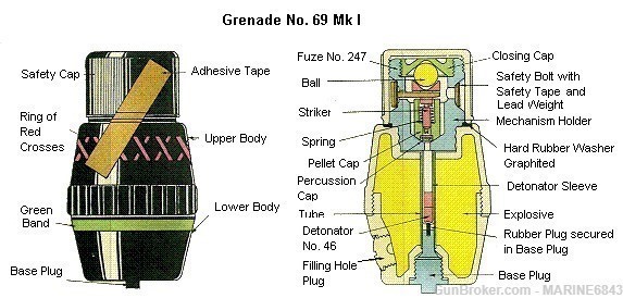 Ww2 No69 Hand Grenade Replica. 3d Printed.-img-1