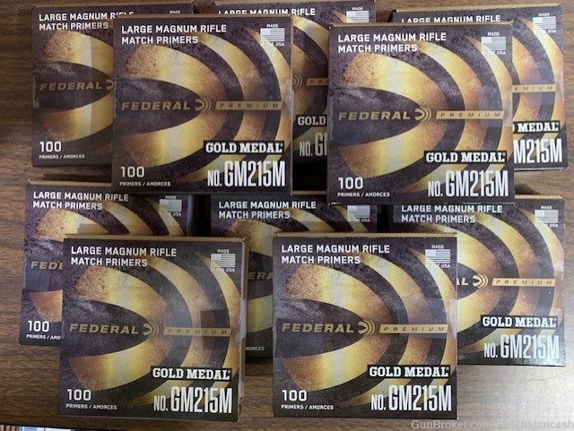 1000 Count Federal Match Large Rifle Magnum Primers no. GM215M-img-0