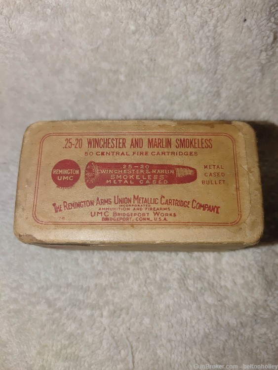 Winchester and Marlin - Remington UMC .25-20 Vintage 2 piece box-img-0
