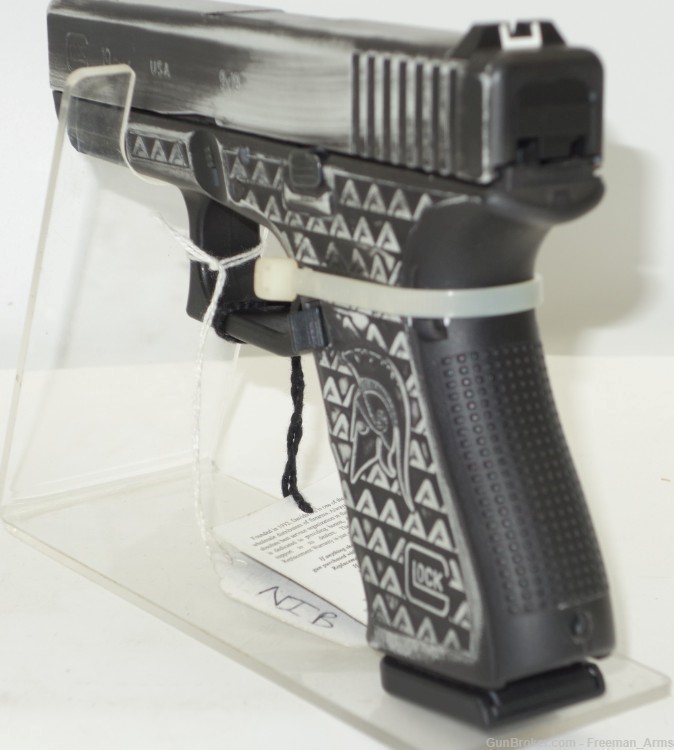 Glock Model 19 Gen 4-Black & White Battleworn Spartan Head-New in Box-img-5