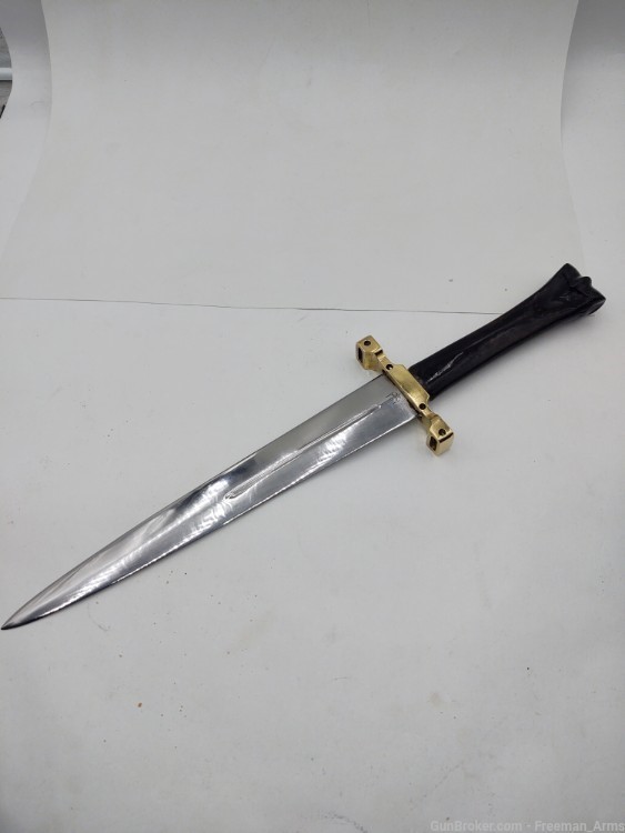 14" Custom USA made Dagger w/sheath-Zebra Bone-Crocodile Sheath-img-7