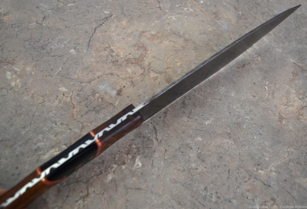 Custom Made Damascus Steel Chef / Hunting Knife Walnut Wood Handle (SK124)-img-7