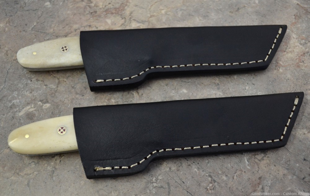 Custom Made Damascus Steel Set of 2 Hunting Tanto Knives (LT-857)-img-7
