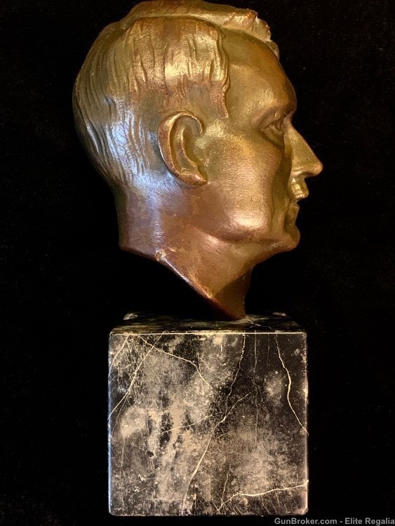 Original Adolf H!tler Small Bronze Bust German WWII SS SA NSDAP Himmler-img-5