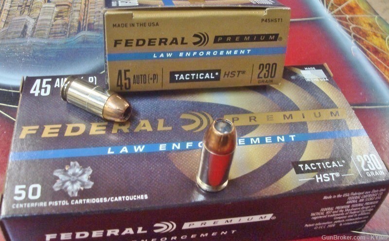 100 Federal 45 acp +P HST 230 gr JHP Tactical P45HST1 ammunition-img-0