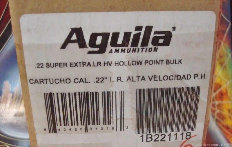 1000 Aguila SUPER EXTRA HP .22 LR 22 1280 FPS Copper Plated Hollow Point-img-1
