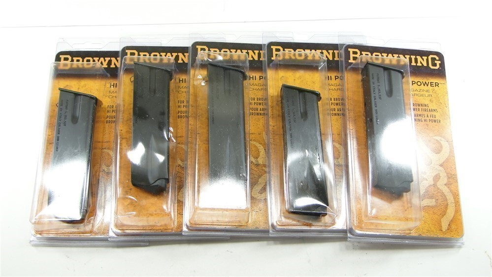 (5 TOTAL) BROWNING HI POWER 9mm FACTORY 13RD MAG 112050293-img-0