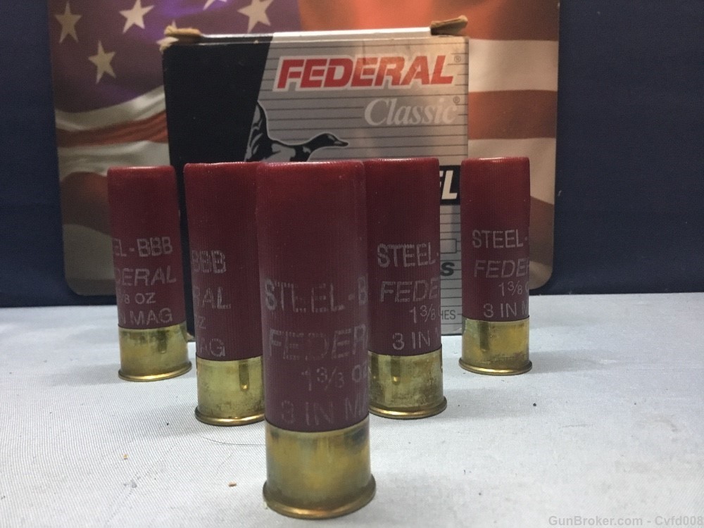 Federal Classic STEEL Magnum 12 Ga. 3" 74 Pellets 1265 FPS W149 BBB 25 Rnds-img-0