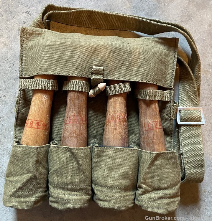 4 Chicom Type 68 Stick Grenades with 1968 pouch Vietnam Era. Chinese-img-6