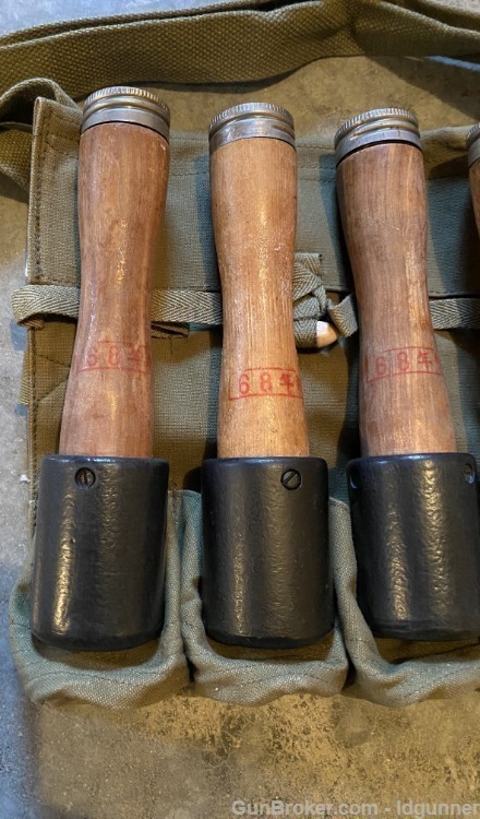 4 Chicom Type 68 Stick Grenades with 1968 pouch Vietnam Era. Chinese-img-3