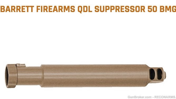Barrett Firearms BF12364 QDL 50BMG SUPPRESSOR FDE 50 BMG #12364-img-0