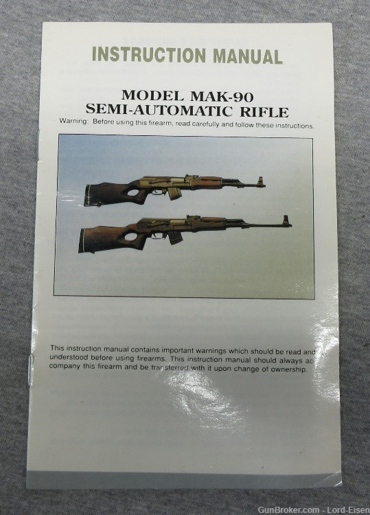 Chinese Norinco MAK-90 Factory Manual Lot#1-img-0