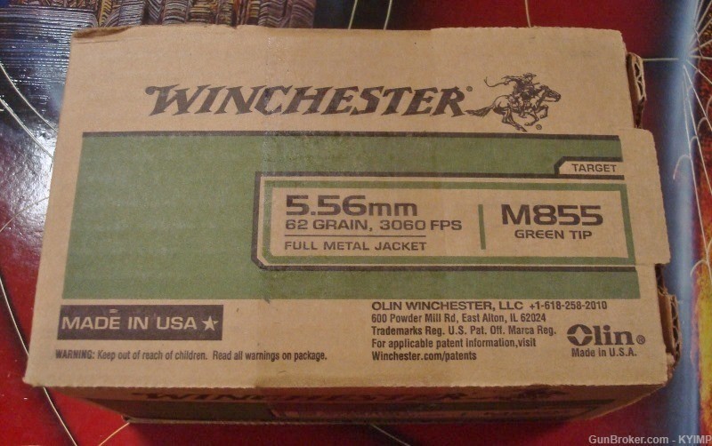 200 Winchester 5.56 M855 62 gr Green Tip Ammo XM855 WM855K SS109 WM855200-img-2