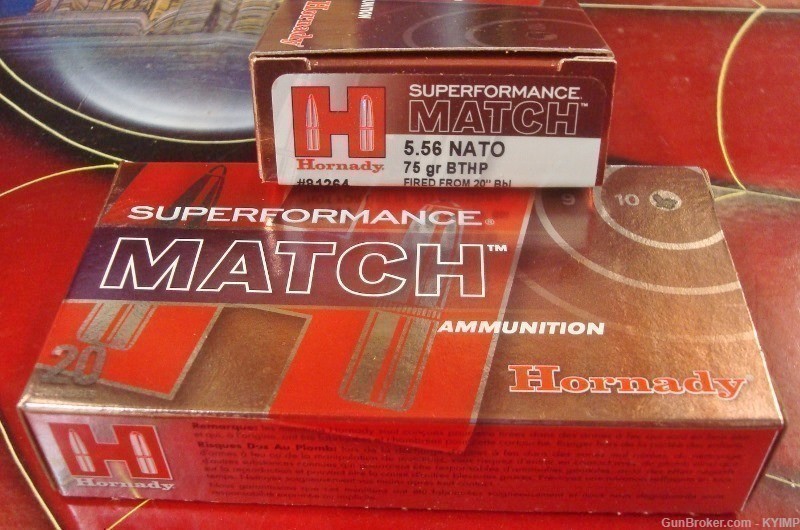 100 HORNADY SUPERPERFORMANCE MATCH 5.56 Boat Tail Hollow Point 75 gr 81264 -img-2