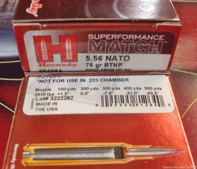 100 HORNADY SUPERPERFORMANCE MATCH 5.56 Boat Tail Hollow Point 75 gr 81264 -img-4