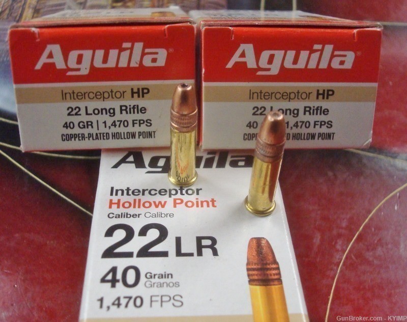 1000 Aguila INTERCEPTOR CPHP .22 LR 22 1470 FPS Copper Plated Hollow Point-img-2