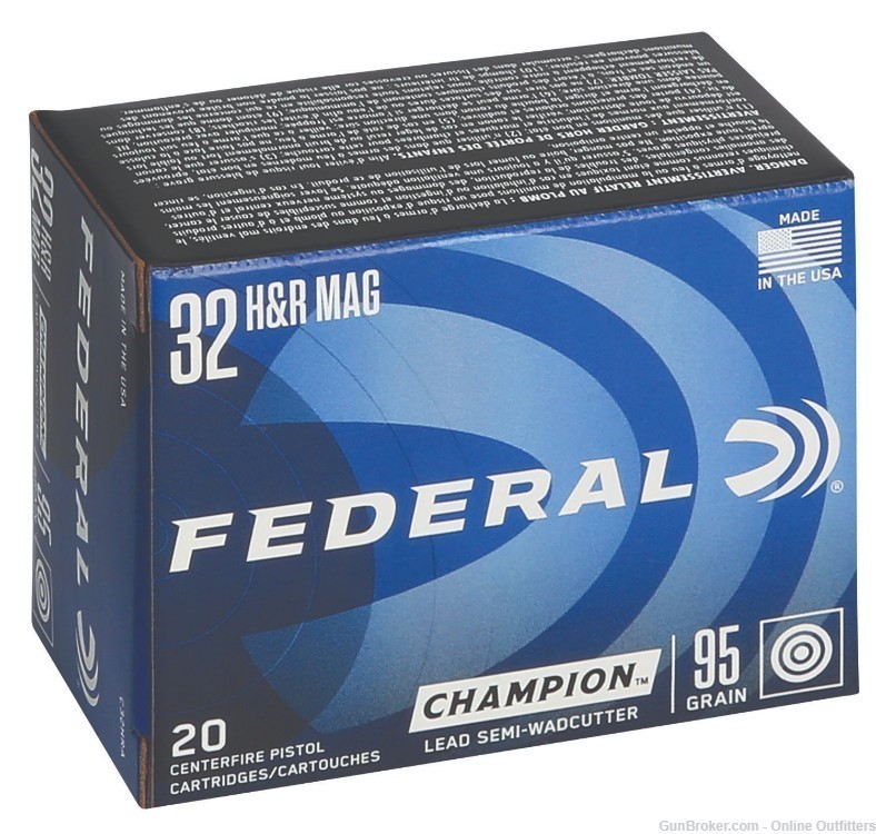 Federal Champion Training 32 H&R Mag 95GR Lead Semi Wadcutter C32HRA 40 RDS-img-1