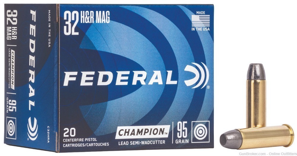 Federal Champion Training 32 H&R Mag 95GR Lead Semi Wadcutter C32HRA 40 RDS-img-0
