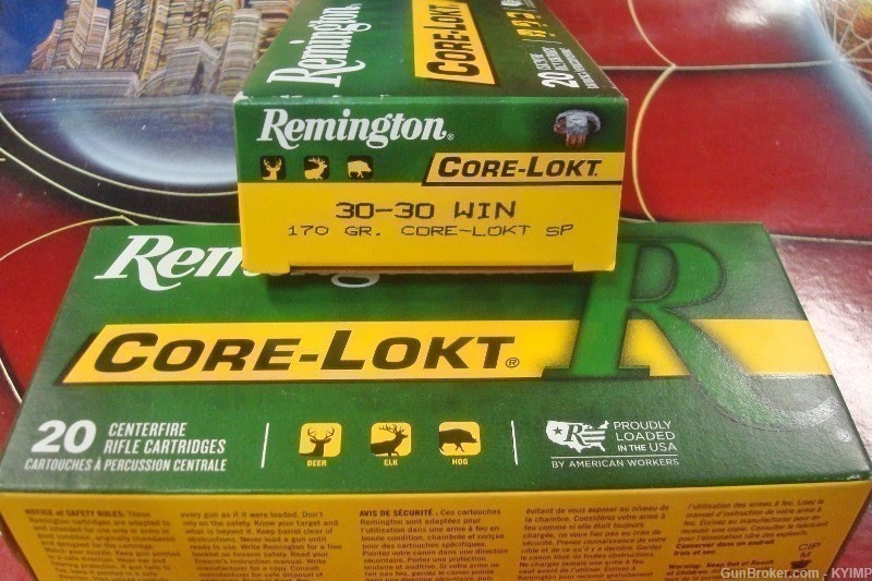 100 Remington .30-30 Core Lokt NEW 170 gr SP new ammo-img-1