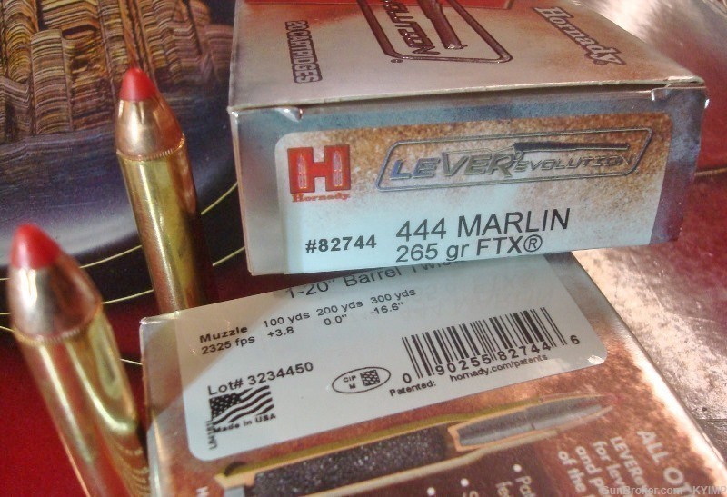 40 HORNADY 444 Marlin 265 grain FTX LEVERevolution ammunition 82744-img-0