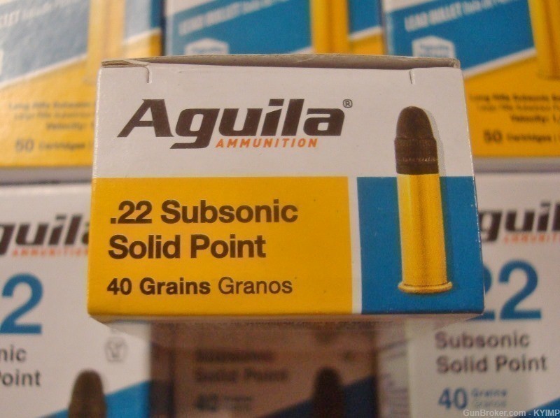 1,000 Aguila 22 LR SUBSONIC SOLID POINT 1025 FPS 40 gr 1B220269-img-1