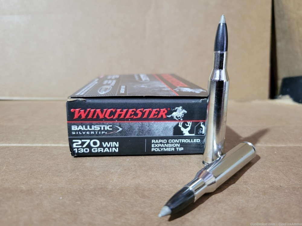 Winchester 270 win silvertip 130 grains (20 ounds) No C.C. fees-img-0