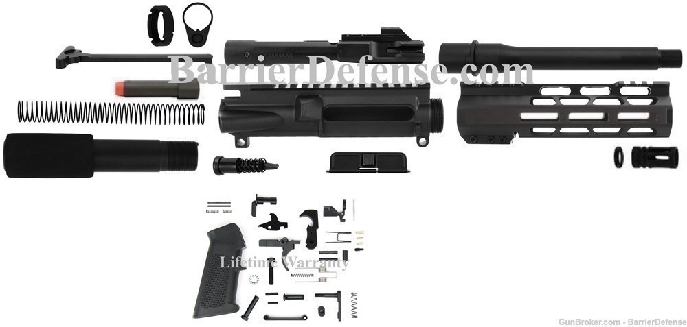 45ACP AR15 U-Build AR45 45 ACP 7.5" Complete Pistol Kit AR-15-img-0