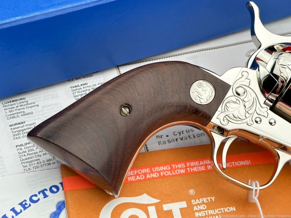 UNICORN 1991 Colt SAA 5.5" 9mm Nickel |*FACTORY MASTER ENGRAVED*| 100% NIB!-img-13