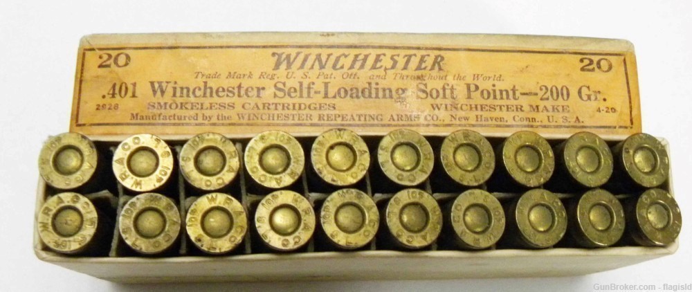 Full & Correct Vintage 2 PC Box of Winchester 401 winchester SL WRA Co-img-2