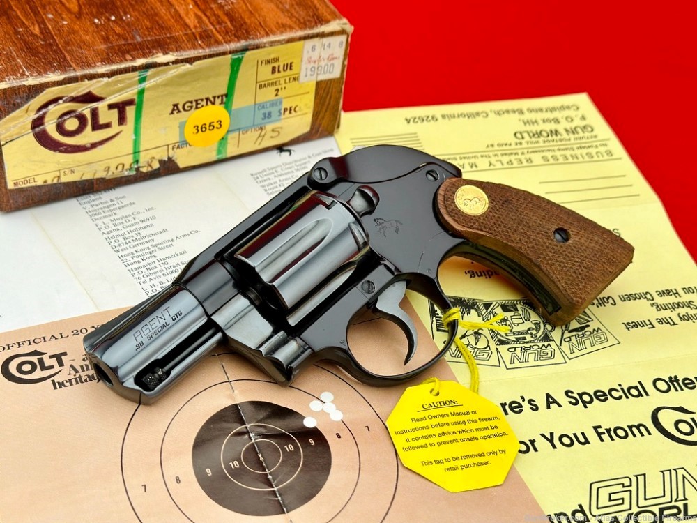 1977 Colt Agent 2" Blue 38 SPL |*RARE FACTORY HAMMER SHROUD*| ANIB/Unfired!-img-0