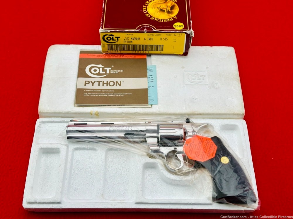 MINT 1988 Colt Python 6" 357 Magnum |*FACTORY BRIGHT STAINLESS*| 100% NIB!-img-27