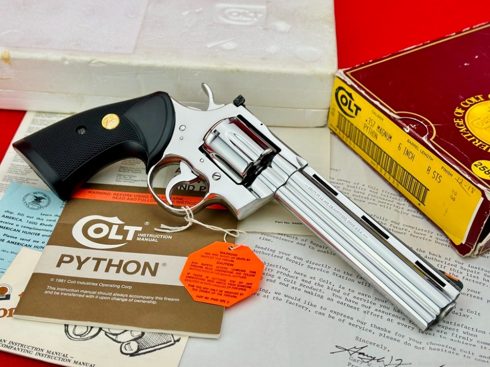 MINT 1988 Colt Python 6" 357 Magnum |*FACTORY BRIGHT STAINLESS*| 100% NIB!-img-7